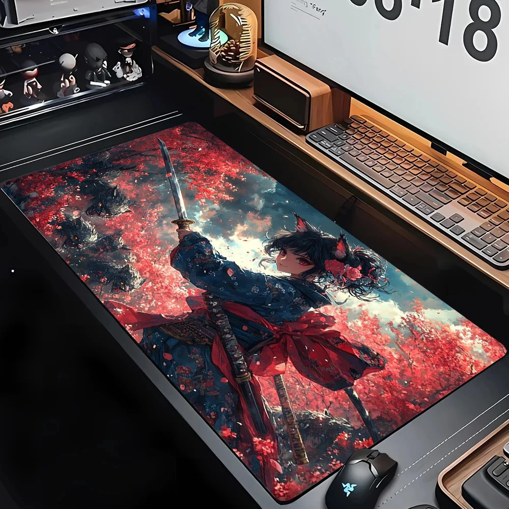 

Japanese Style Animecute Girl Large Size Anti-slip Rubber Mouse pad XXL Computer Gaming accessories Keyboard Desktop Decorations