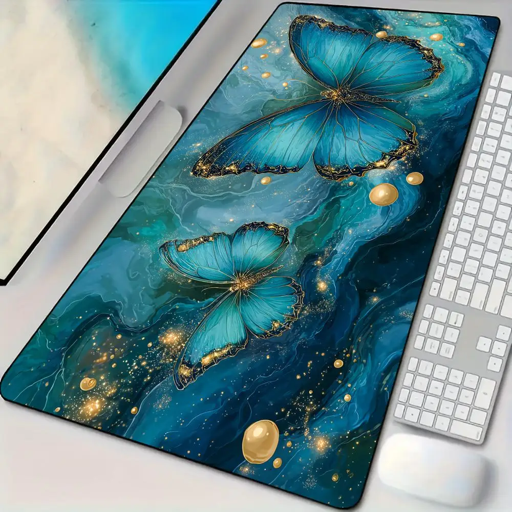 Dreamy Starry Sky Butterfly Mouse Pad Desk Mat Large Computer Office Carpet Mousepad Gamer Gaming PC Accessories Keyboard Rug