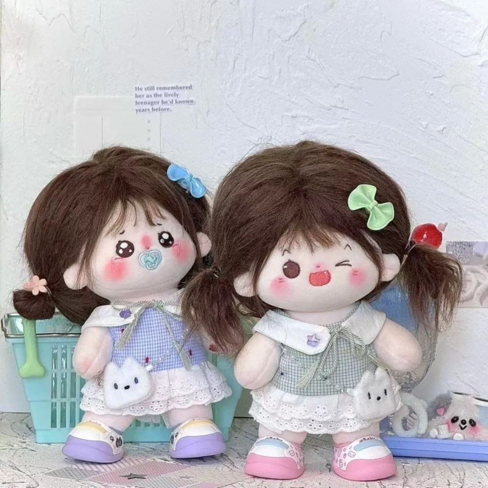 

1 set Princess Dress 10/20cm Cotton Doll Clothes Outfit Fashion 20cm Cotton Doll's Clothes Cute Plaid Skirt 10cm Doll Clothes