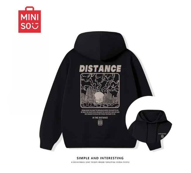 

MINISO/ MinISO Men's autumn and Winter hoodie American laid-back style loose jacket high quality comfortable and simple Women 25