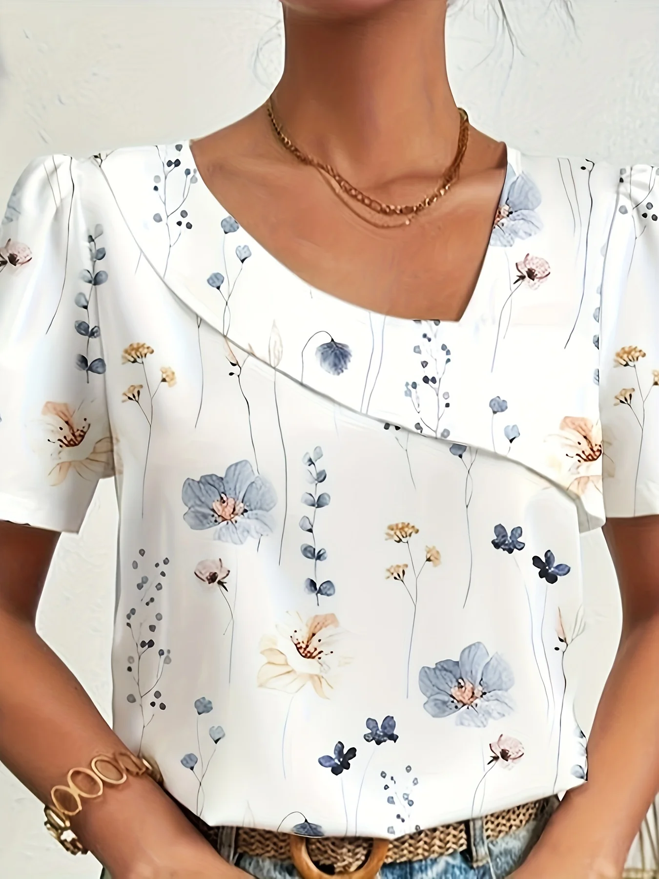 Elegant Loose Blouse Woman Fashion Temperament Long Sleeve Woman Shirt Printed Casual Woman Shirt Holiday Top
