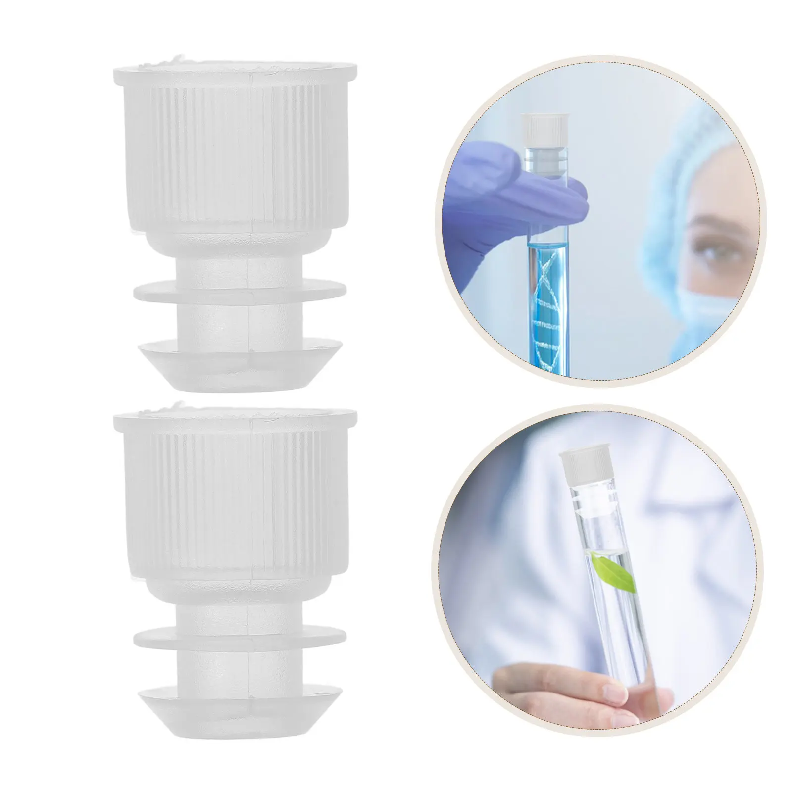 100Pcs Laboratory Test Tube Plugs Plastic Winged Stoppers for Secure Tight Seal Leakproof Lab Bottle Stoppers Solid