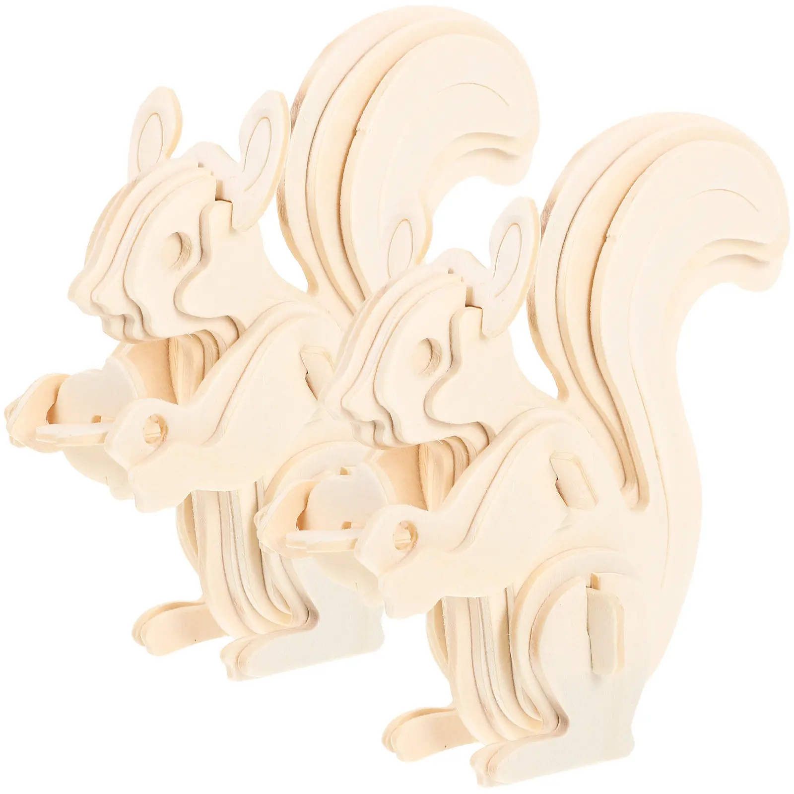

2Pcs Wooden Animals Puzzle 3D DIY Self Assembling Creative Educational Puzzle Enhance Cognitive Skills Decorative Display