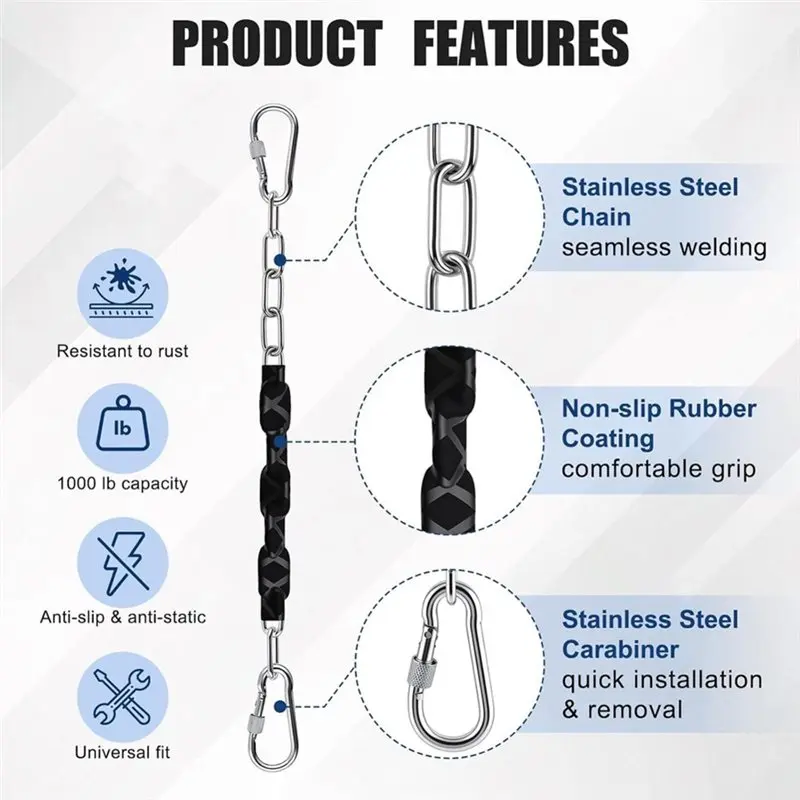 TFORU-Chains 2 Pack 8 Quick Connection Buckles For Swings Chains Hardware Hanging Chain For Swings Hammocks
