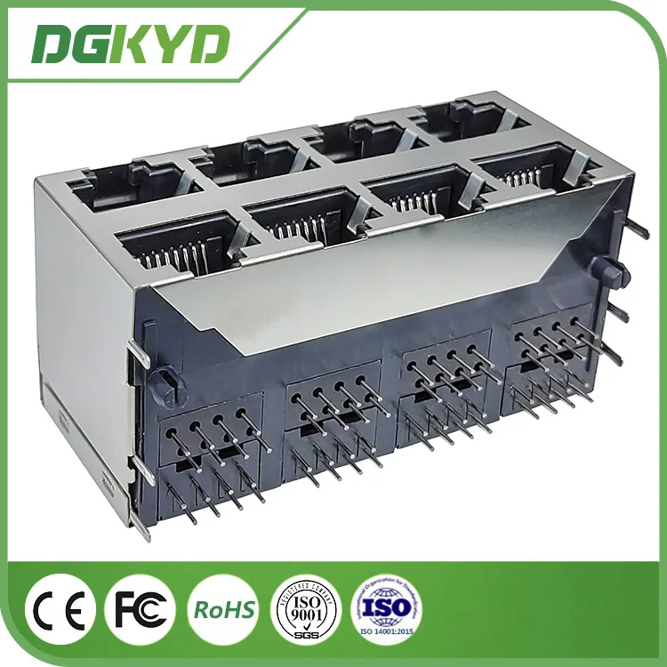 For DGKYD59212488GWA1DY1E127 RJ45 multi-port socket with shield, data communication interface