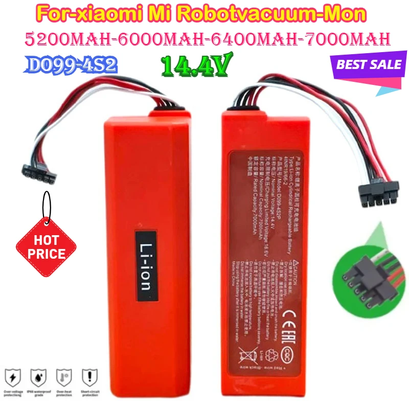 Replacement Battery D099-4S2P S1-260-4S2P For Xiaomi MIJIA Mi Robot Vacuum-Mop 2 Pro MJSTS1 C101 MJSTP Cleaner Battery 5200mAh