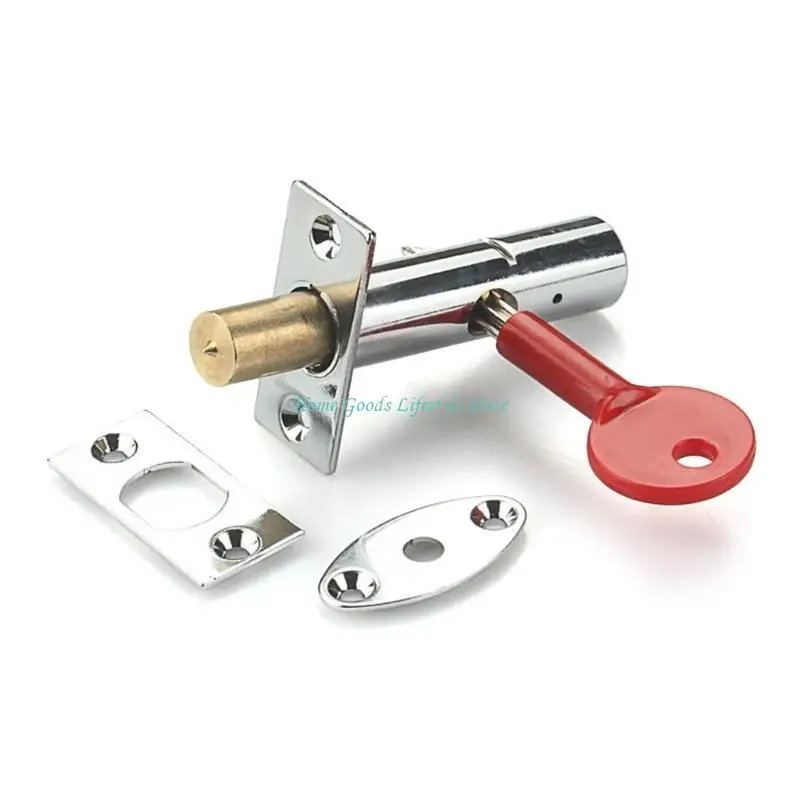 E74E 2Pcs Mortice Door Bolts with Star Concealed Mortise Door Lock Pipe Tube Well Invisible Lock for Fireproof Door view 2