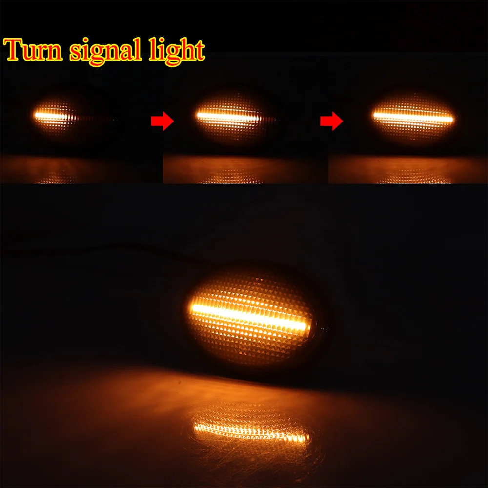 العنبر متسلسل LED المصد الأمامي للسيارة الجانب ماركر بدوره أضواء الإشارة لميني كوبر R55 R56 R57 R58 R59 الحاجز مضيئة مصابيح 12 فولت #5