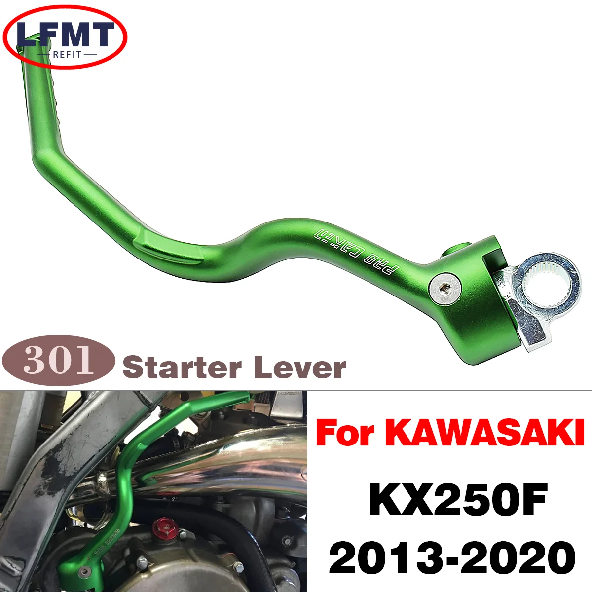 

For Kawasaki KX250F KX-250F KX 250F 2013-2016 2017 2018 2019 2020 Motorcycle CNC Aluminum Forged Kick Start Starter Lever Pedal