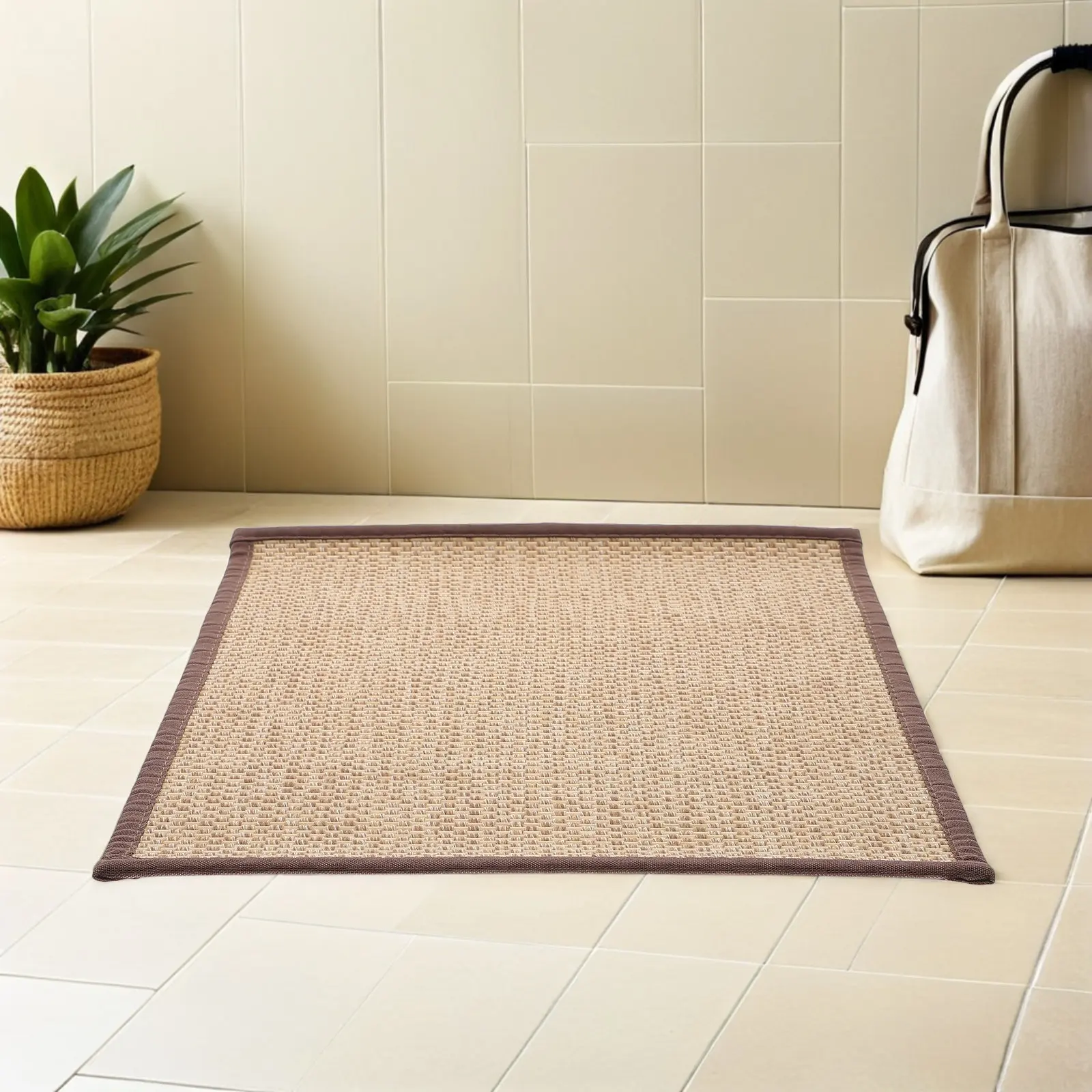 Bamboo Tatami Mat 60x40cm Indoor Floor Cushion Cooling Seat Pad for Meditation Yoga Bedroom Balcony Bamboo Area Rug