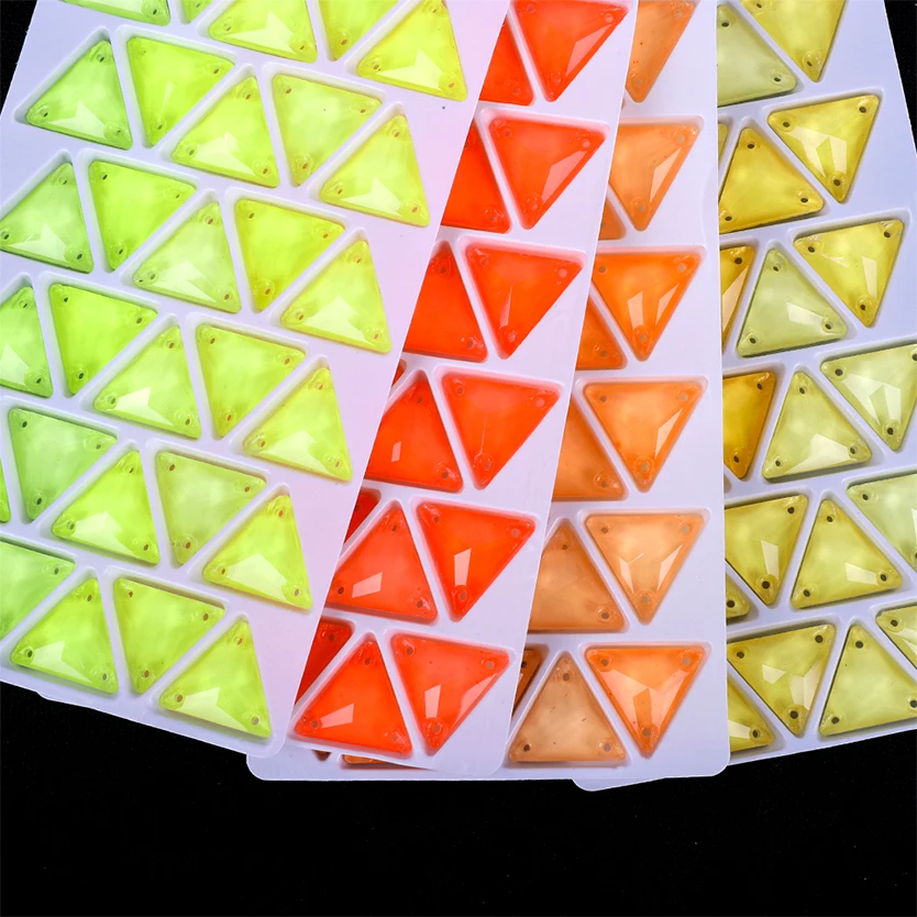 Vc Neon fluor zieren des Dreieck auf Strass Dreieck nähen Diamant Glas Diamant Flatback DIY Zubehör Hochzeit nähen – Detail 2