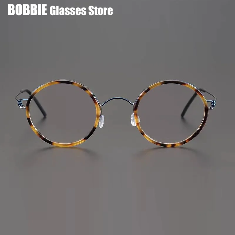 Titanium Air Eyeglasses Ultra-light Ultra Thin Rim Glasses Frames Denmark Brand Design Round Harley Colorful 2024 New Fashion