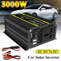 3000W Car Inverter 12V 110/220V Solar Power Inverter Dual USB Intelligent Transformer Charger Built-in Fuse for RV Caravan
