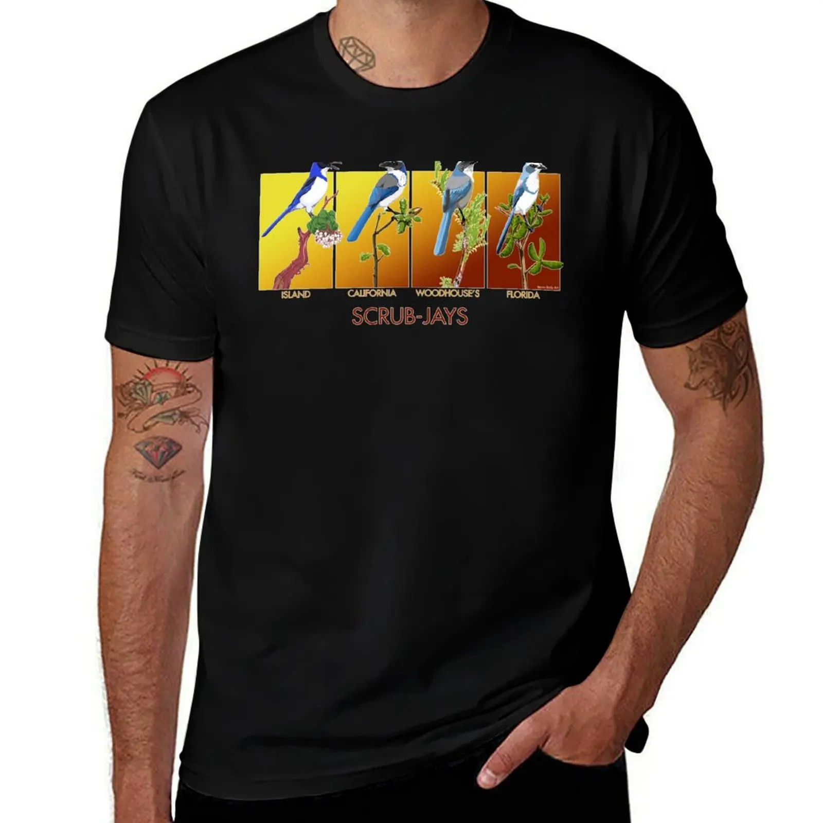Scrub-Jays T-Shirt Creative Graphic Tee Shirt T-Shirt