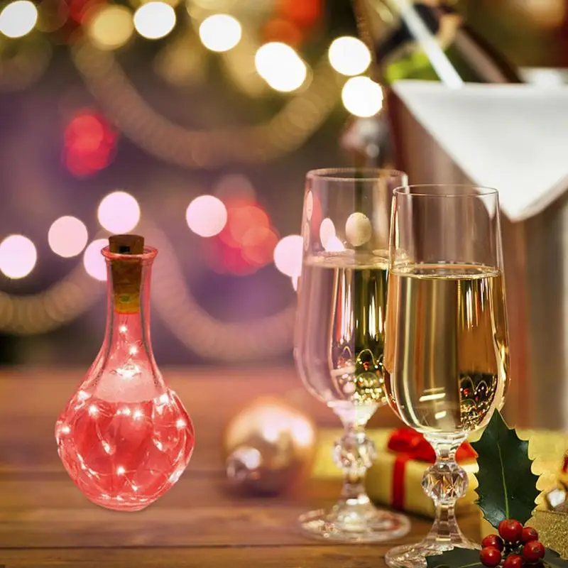 Mini Copper Wire Cork Lights 6.5ft LED Copper Wire Light Battery Operated Colourful Fairy String Light Mini String Light For DIY