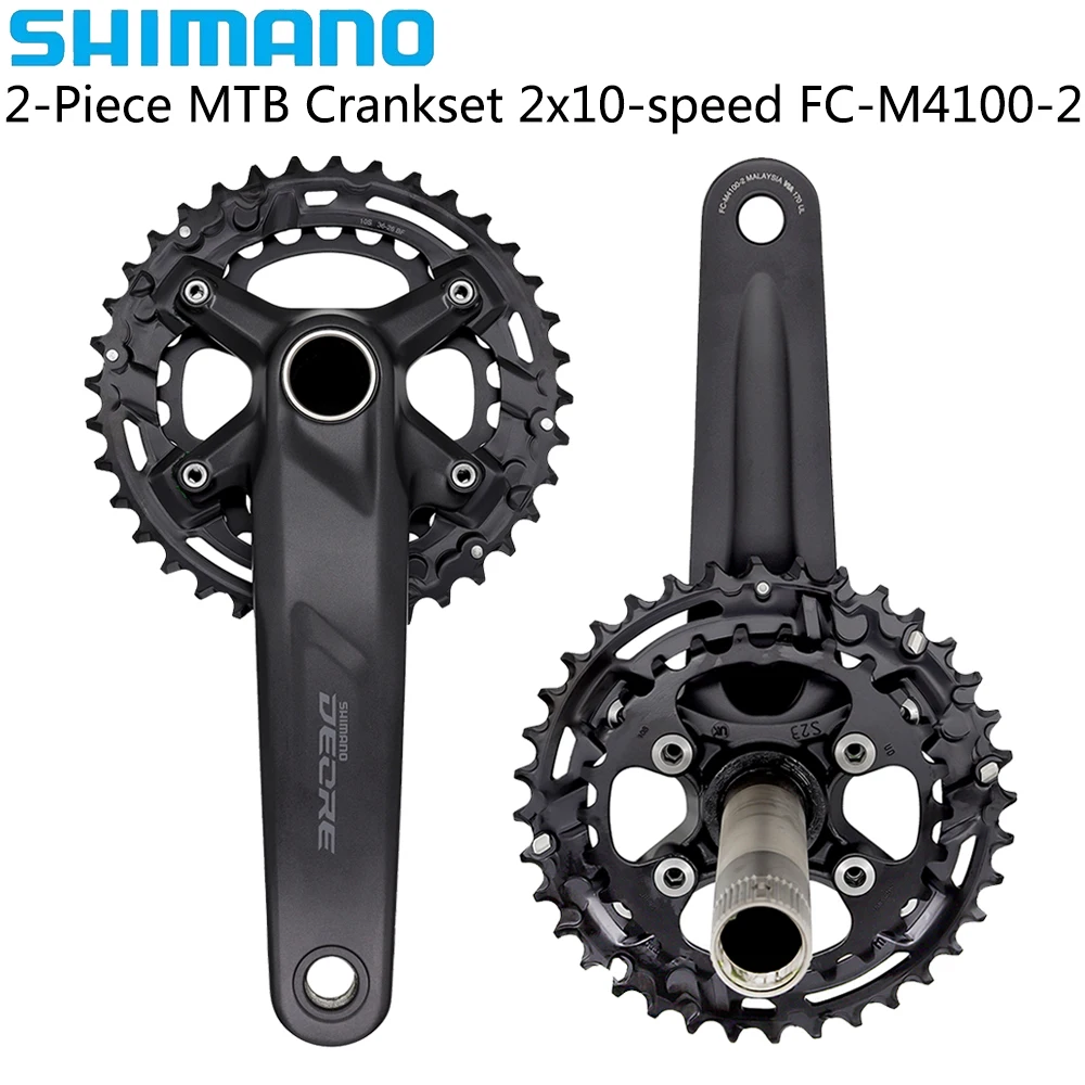 SHIMANO DEORE FC-M4100-2 2X10 Speed Crank 170mm/175mm Crank Length 26-36T Chainwheel BB52 MT501 Bottom Bracket for MTB Bike