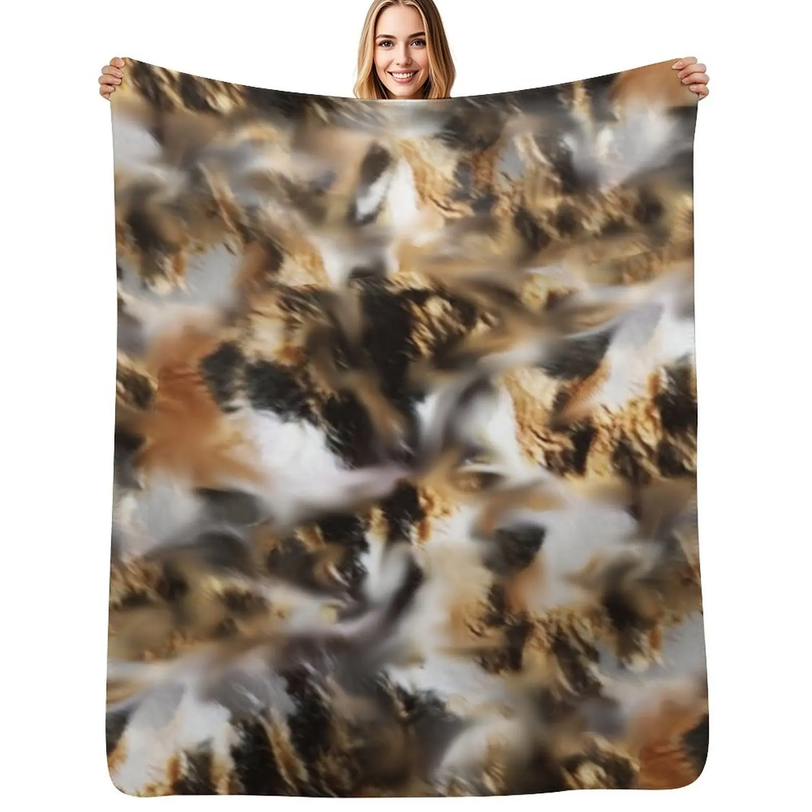 

Cosmic Calico Cat Art - Meow! Throw Blanket Cozy Sofa Blanket for TV Watching Napping
