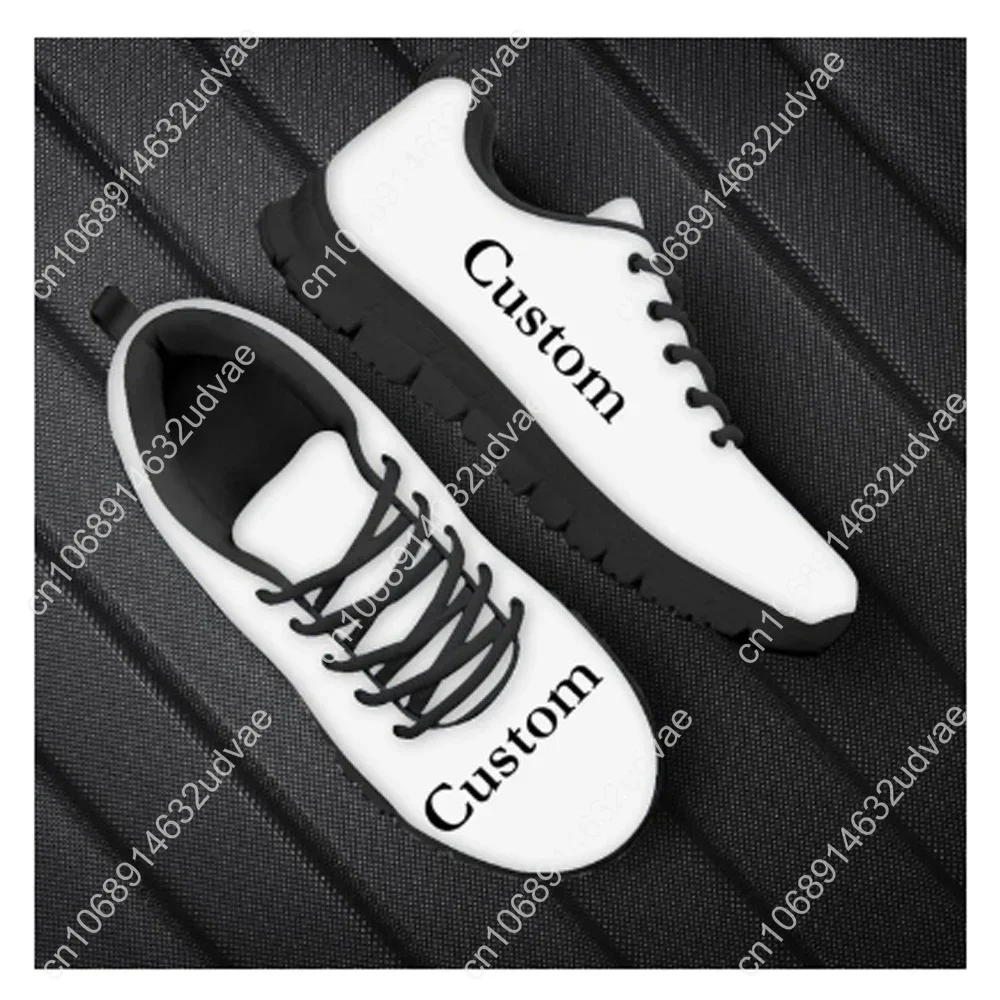 35-46 Customized Image Brand Logo Pattern Women Casual Sneakers Nursing Comfortable Mesh Flats Shoes For Female Girls Dropship