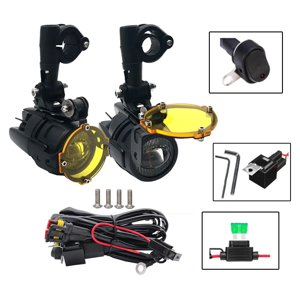 D9 LED Motorcycle Auxiliary Lights Pair 70W 68650LM Pure White Light Output Ideal for Adventure Touring and Commuting