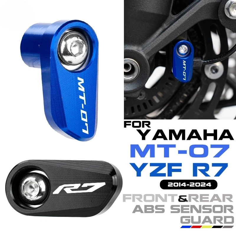 For Yamaha MT07 YZFR7 MT 07 YZF R7 FZ07 Tracer Motorcycle Accessories Aluminum Front Rear Wheel ABS Sensor Protection Guard