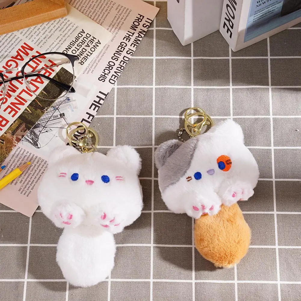พวงกุญแจหางแมวยาวแฟชั่น ตุ๊กตาแมวน่ารัก พวงกุญแจตุ๊กตาแมวสีสันสดใส ตุ๊กตาแมวนุ่มนิ่มน่ารัก