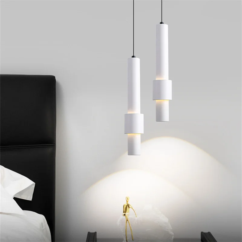 SAMAN Modern Hanging Pendant Light LED Nordic Creative Simply Bedside Chandelier Lamp For Home Dining Room Bedroom Bar