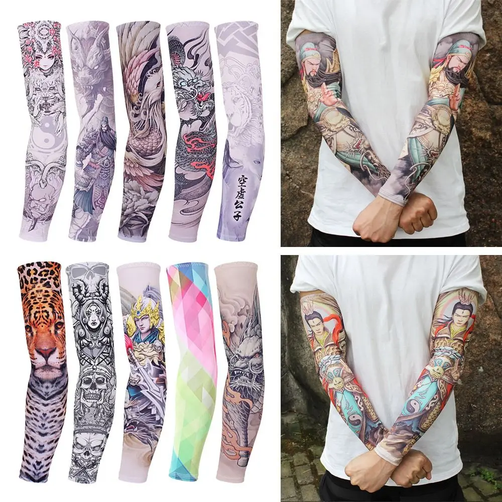 Basketball UV-Schutz Laufen Outdoor Sport Tattoo Arm Ärmel Sonnenschutz Arm Abdeckung Blume Arm Ärmel