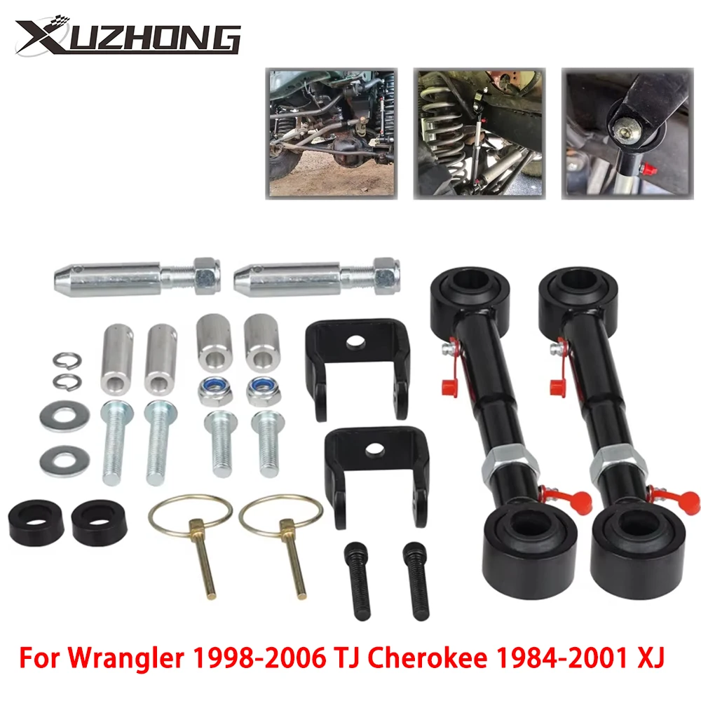 

Black Adjustable Front Sway Bar Links Quicker Disconnects For Wrangler 1998-2006 TJ Cherokee 1984-2001 XJ With 2.5" - 6" Lifts