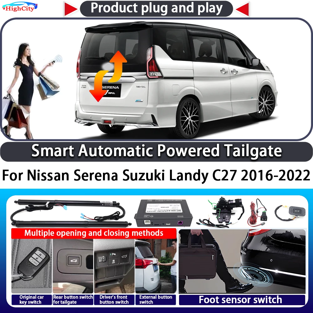 For Nissan Serena Suzuki Landy C27 2016-2022 Smart Automatic Powered Tailgate Key Control Trunk Close Electric Power Tailgate