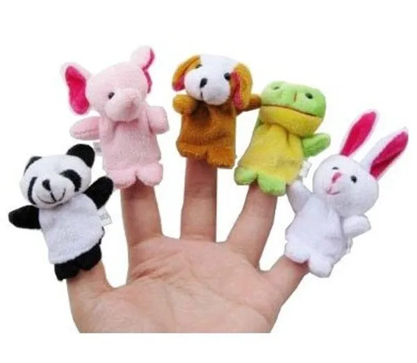 Finger Puppet Plush Toys Cartoon Biological Child Baby Favor Doll Kids Gifts  Random Color Hand Puppets Professional Plush Toy