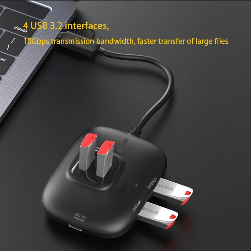 10Gbps الفاصل محول لعبة محور الفاصل محول تمديد كابل التوصيل والتشغيل PD شحن نوع C/USB محور محطة الإرساء