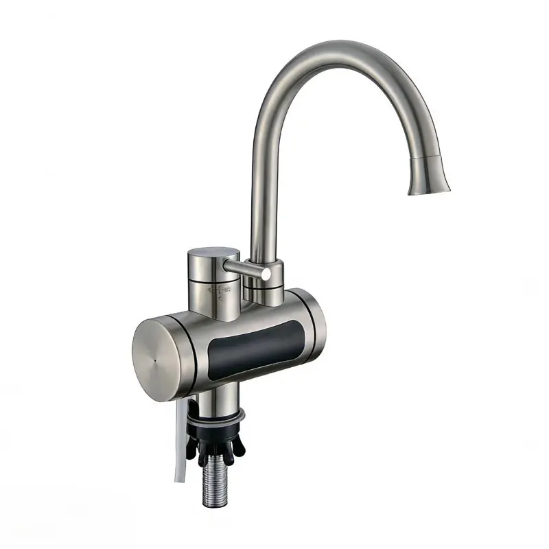 Factory Price 3S 304 Stainless Steel Deck Mounted Instant Water Heater Bathroom Kitchen Tap Sink Faucet Wire Drawing Surface