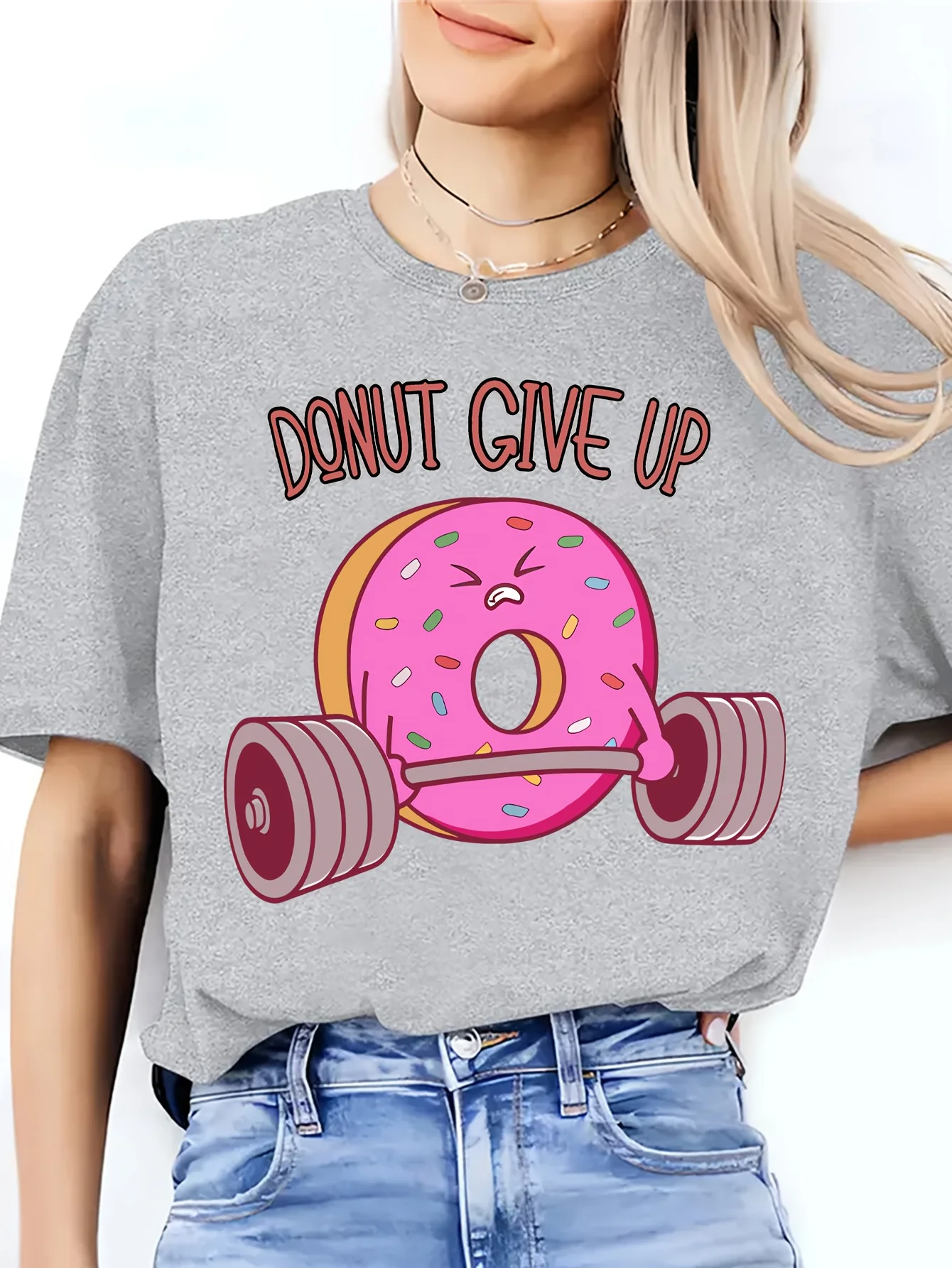 Dont Give Up Graphic Vintage Women'S T-Shirt Casual Tshirts O-neck short-sleeved Tops Tee Unisex Oversized Streetwear T Shirts