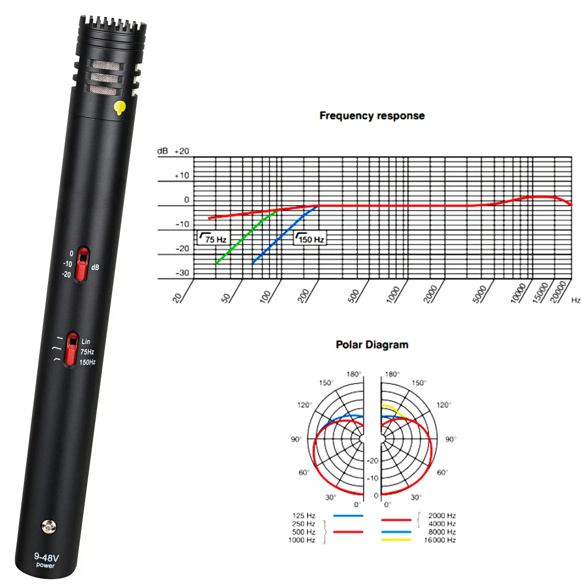 C451B micrófono condensador de diafragma pequeño profesional lápiz portátil micrófono Cardioi para instrumento Musical Piano música recoger