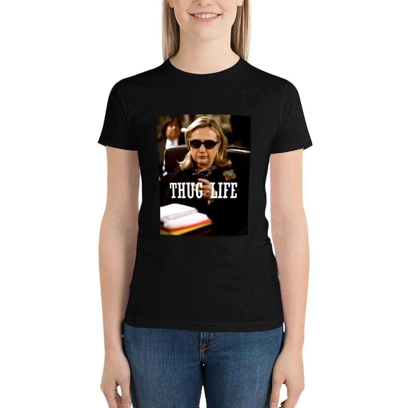 

Throwback - Hillary Clinton T-Shirt summer clothes korean fashion cat shirts for Women