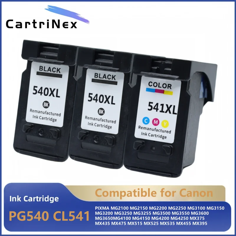 Cartouche d'encre Compatible PG540 CL541 PG-540 CL-541 pour imprimante Canon 540XL 541XL Pixma MG4250 MG3250 MG3255 MG3550 MG4100 MG4150