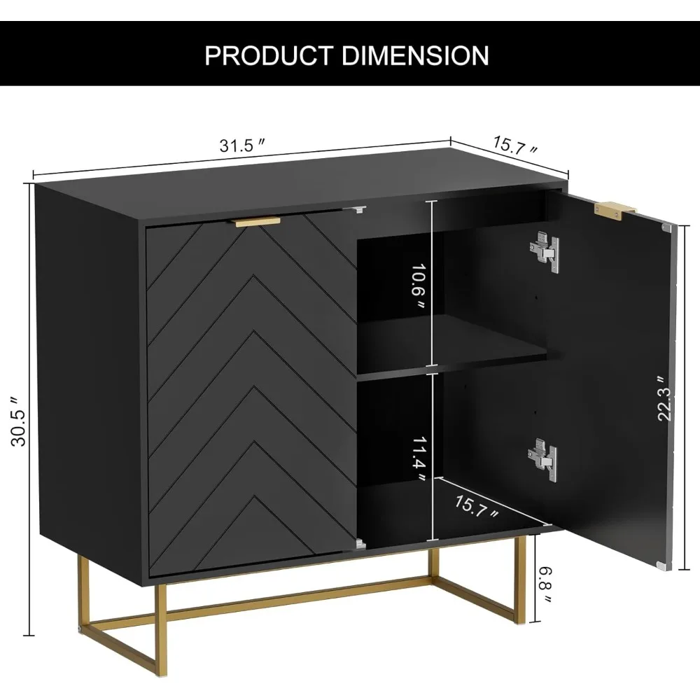 Sideboard Cabinet, Buffet Cabinet with Storage, Sideboard Storage Cabinet with Adjustable Shelf, Accient Cabinet for Living Room