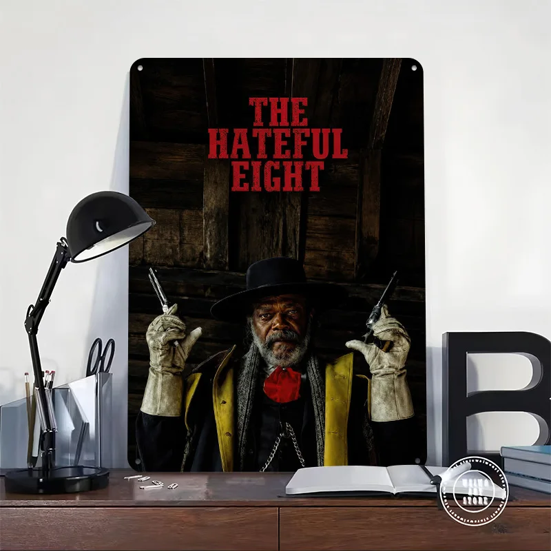 The Hateful Eight Movie 3D Printed Texture Poster Personalized Wall Art Retro Metal Tin Signs for Luxury Decoration Home Room
