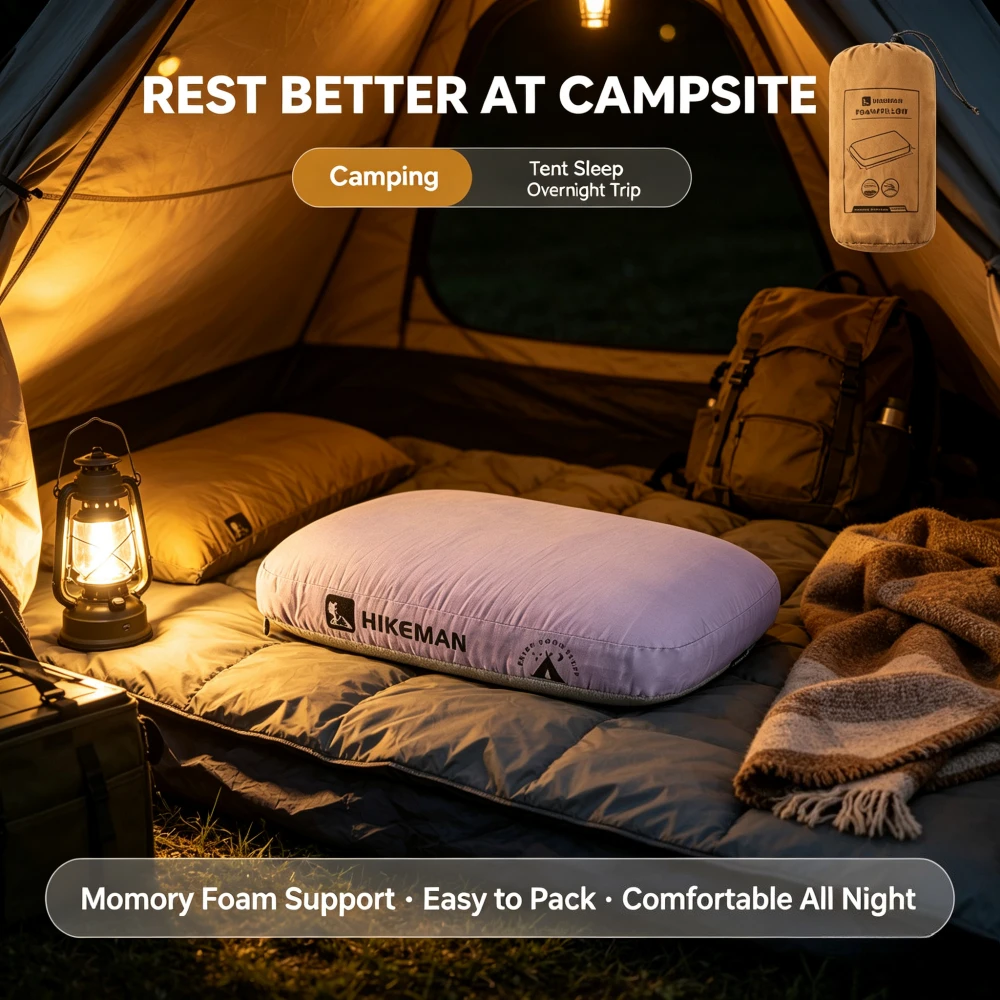 Soft and Slow Rebound Memory Foam Pillow Portable Outdoor Camping Travel Cervical and Lumbar Support Cervical Spine Pillow