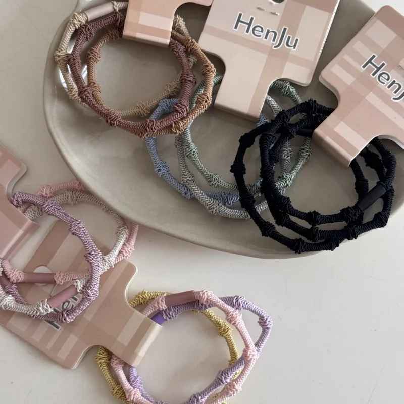 3-Pack Candy Color Elastic Hair Bands Korean High Elasticity Hair Ties for Women Girls Hair Accessories
