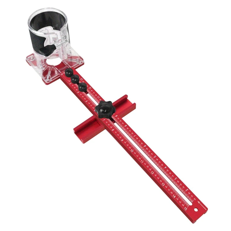 CMHI-4In1 Router Milling Groove Bracket-Cabinet Hardware Jig Aluminum Router Circle Cutting Jig Punch-Router Milling Bracket