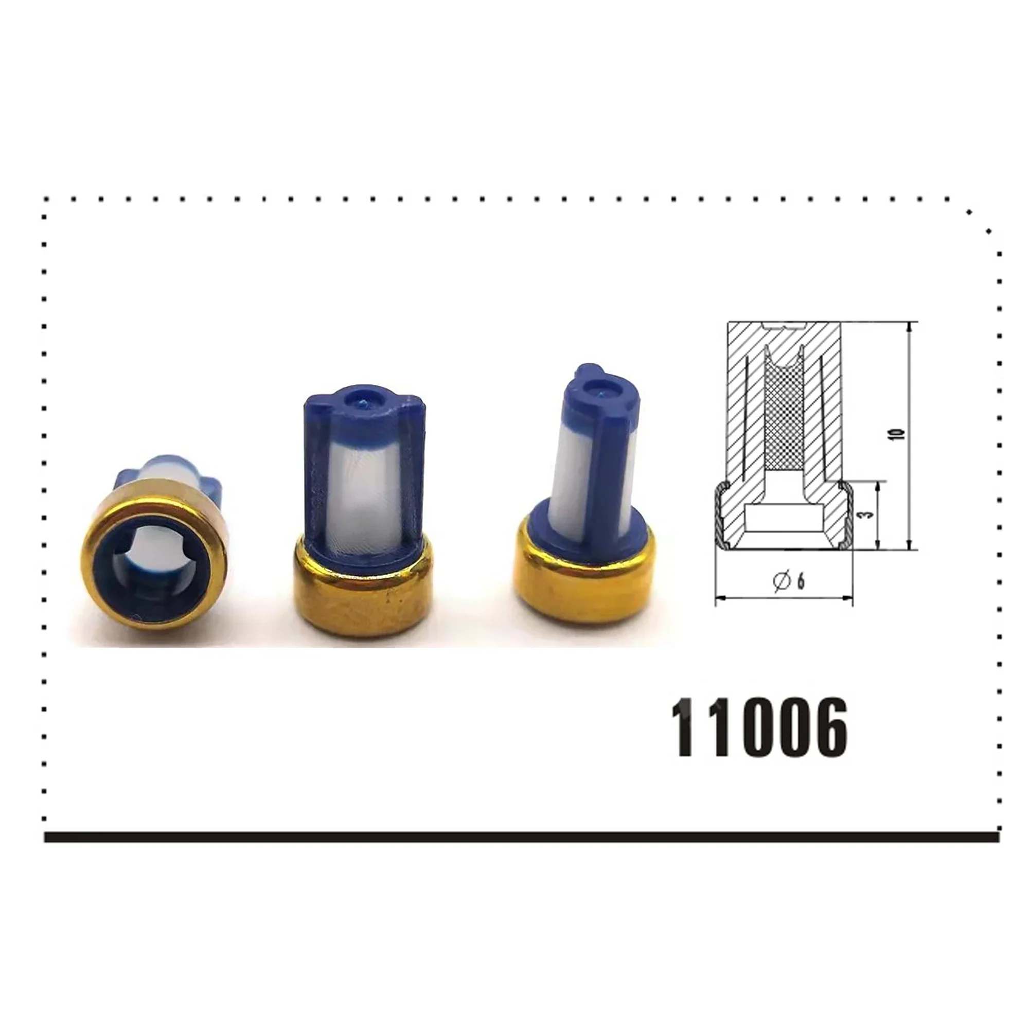 

200 шт. топливная форсунка микрофильтр верхней подачи mpi автозапчасти Размер 6x3x10 мм VD-FL-11006