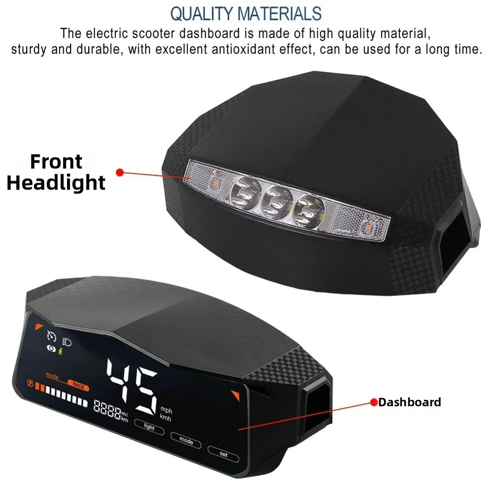 LED-Armaturenbrett-Display mit Scheinwerfer für Kukirin G2 G3 G4 Elektroroller – Zubehör und Ersatzteile für das Messgerät – Detail 4