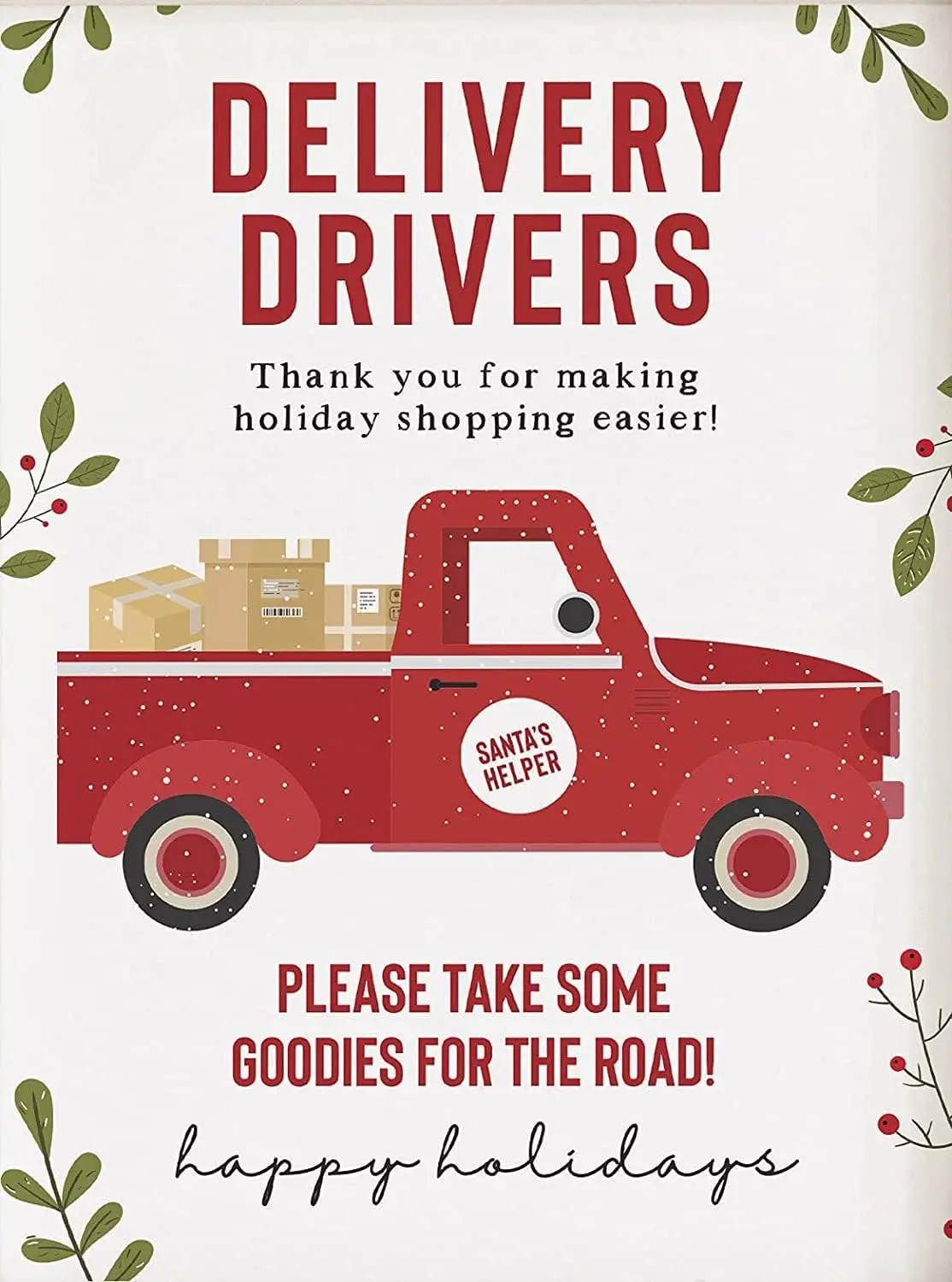 New Tin Sign Delivery Driver Sign Delivery Driver Thank You Package Delivery Sign Mail Man Gift Driver Gift Holiday Sign Si sign