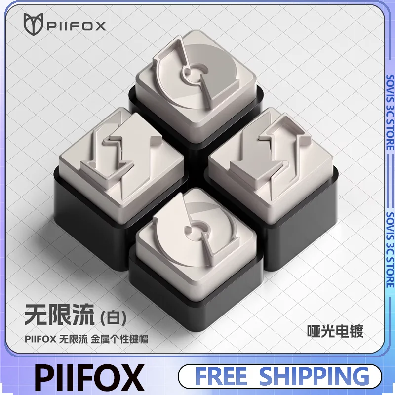 

PIIFOX Nuclear Metal Keycap Zinc Alloy Glossy/Matte Customized Personalized Key Caps 4 PCS DIY MX Switch Mechanical Keyboard