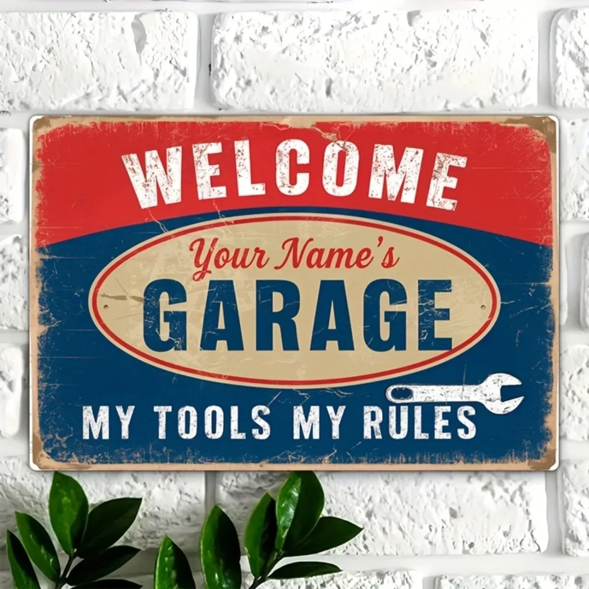 CIFbuy Custom Garage Aluminum Sign, Logo Slogan Personalized Dustproof Waterproof Indoor Outdoor Wall Decor