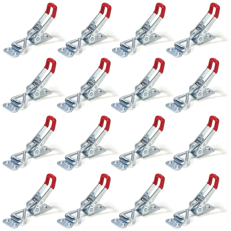 20332-P2 Pull Action Latch Toggle Clamp 4001 - 220 Lb Holding Capacity With Red Vinyl Handle Grip, 16 Pack Durable Easy Install