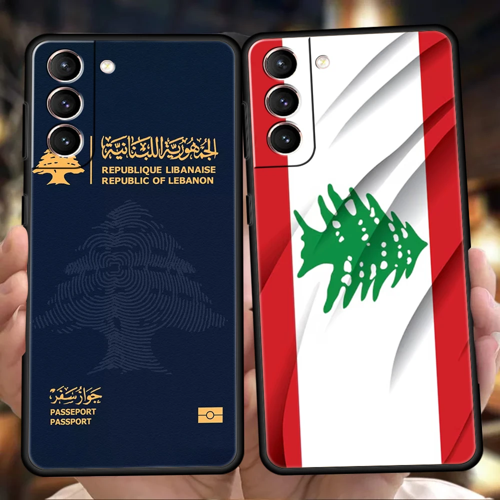 Lebanon Passport Phone Case for Samsung Galaxy S24 S23 S22 S20 S21 FE Ultra S10 S10E S9 S8 Plus 5G Soft TPU Cover Capas Fundas