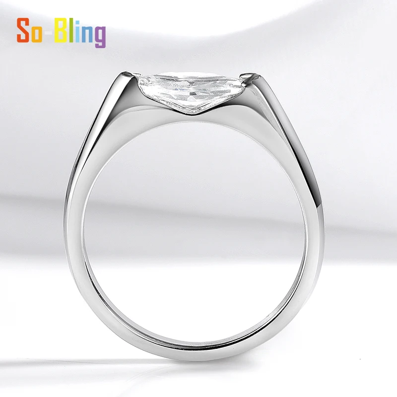 So-Bling 925 فضة خاتم 1ct 5*10 مللي متر ماركيز قطع مويسانيتي خواتم للنساء أنيقة غرامة فاخرة جودة حفلة هدية #5