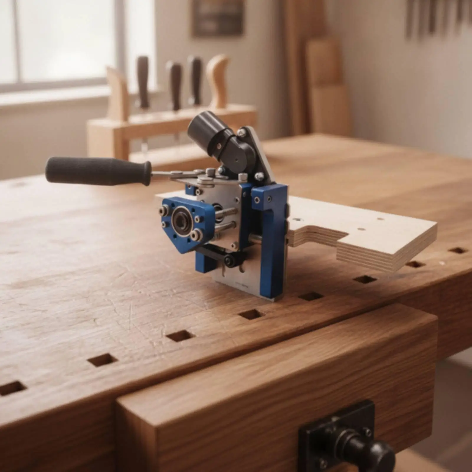 Cabinetmaking Drill Jig Metal Mortise Guide for Furniture Builds Workshop Precision Tool